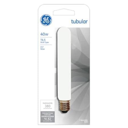 GE Lighting 44422 40W 120V Tubular Light Bulb - Clear; Pack Of 6